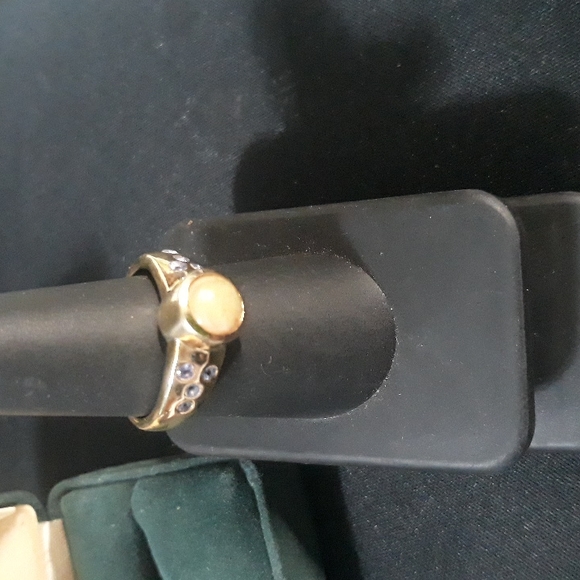 Genuine Ethiopian Opal and Tanzanite Ring sz8. 14K Gold Plated.  .925 - Picture 9 of 10